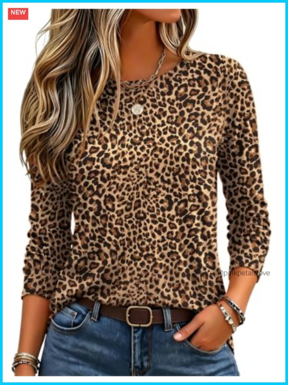 Women's Long Sleeve Crewneck T-Shirt Soft Stretch Casual Top